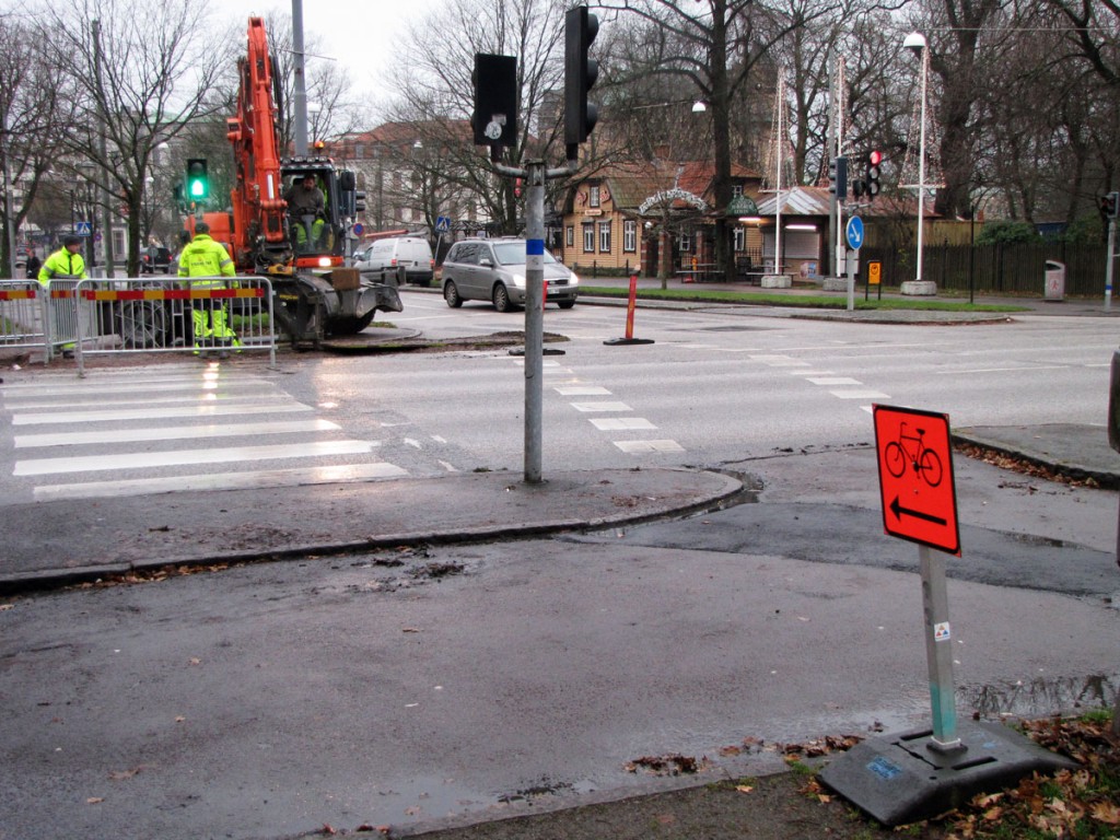 Märklig omdirigering för cyklister