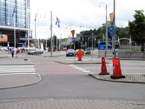 Korsvägen, korsningen över Skånegatan åt öster
