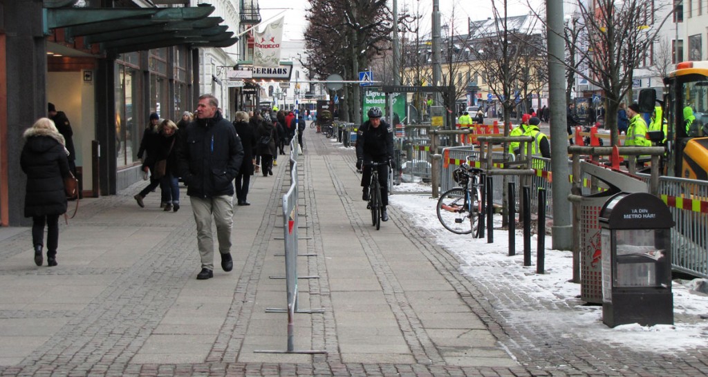 Omedning vid bygge av cyklefartsgata 2015