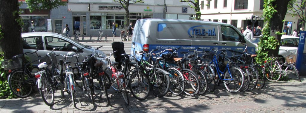 Knökad cykelparkering på Östra Hamngatan