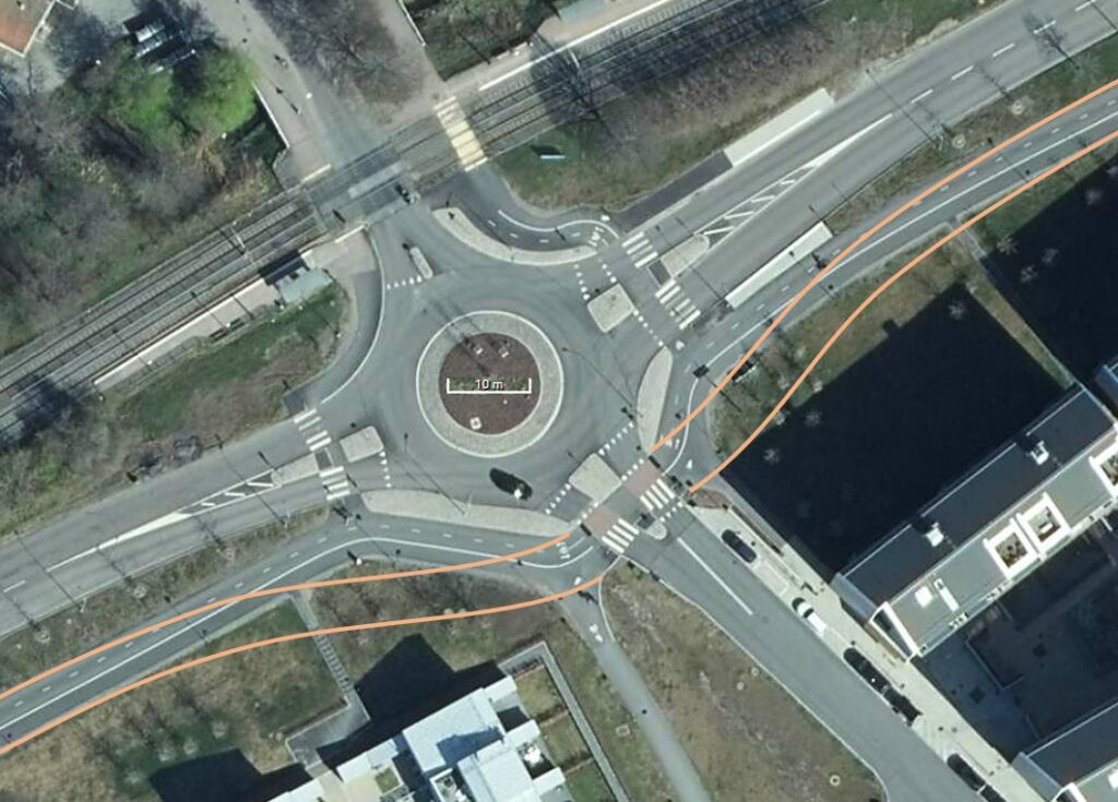 Delsjövägen-Bö-rondellens linjeföring