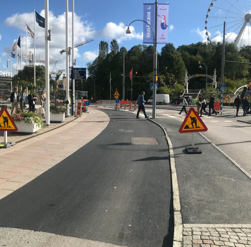 Ojämn lagning vid Korsvägen Ojämn lagning vid Korsvägen