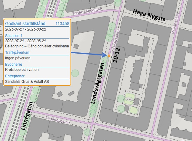 Landsvägsgatans starttillståndskarta Landsvägsgatans starttillståndskarta